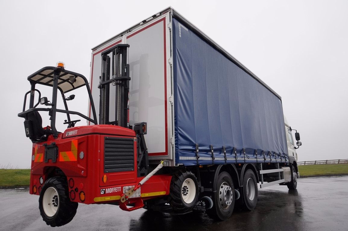 Moffet Forklift Mounted To Read of Curtainsider Truck