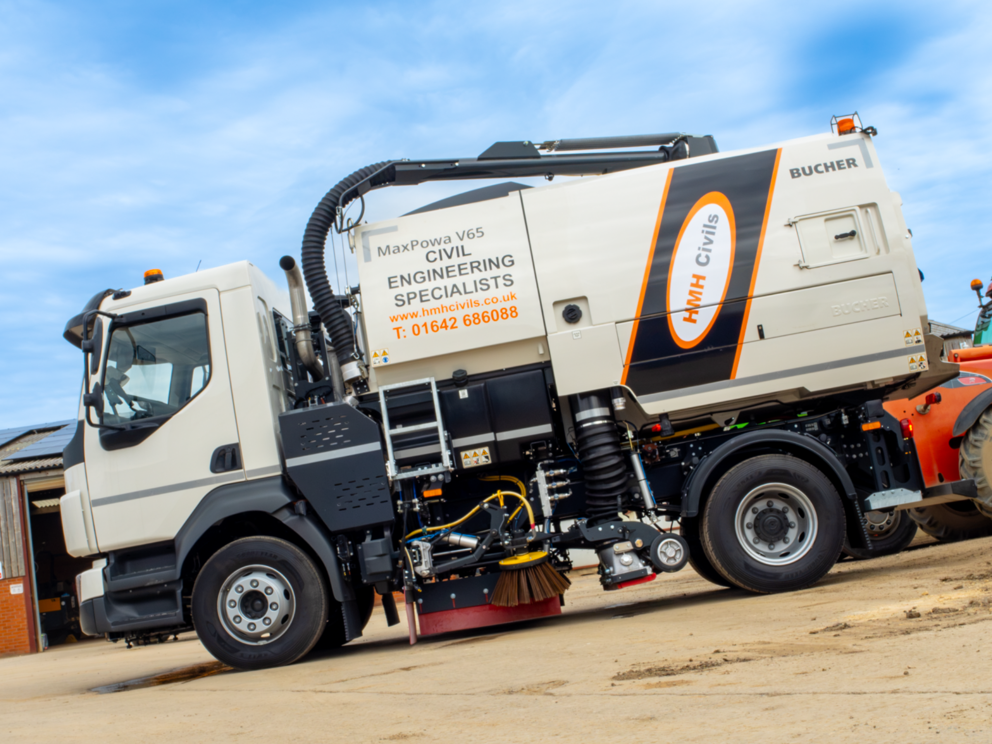 Road sweeper truck ready to rent or hire